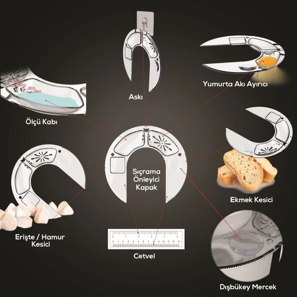 Karaca 5,5 Lt Multichef Kıyma Makinesi & Hamur Yoğurma /Sucuk-Sosis/İçli Köfte Aparatlı 1900W - 8