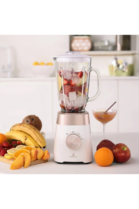 Karaca Buz Kırıcı 1,5 Lt Cam Sürahili Smoothie Blender Krem