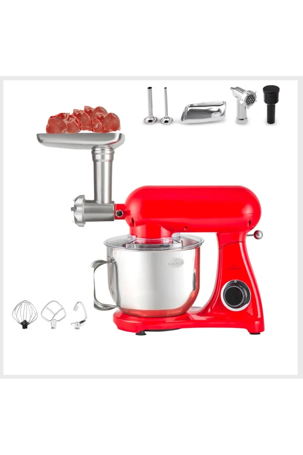 Karaca Döküm Gövde Hamur Yoğurma & Mikser 1800W Yüksek Güç 6,2 LT Hacim PREMİUM Mutfak Şefi - 2