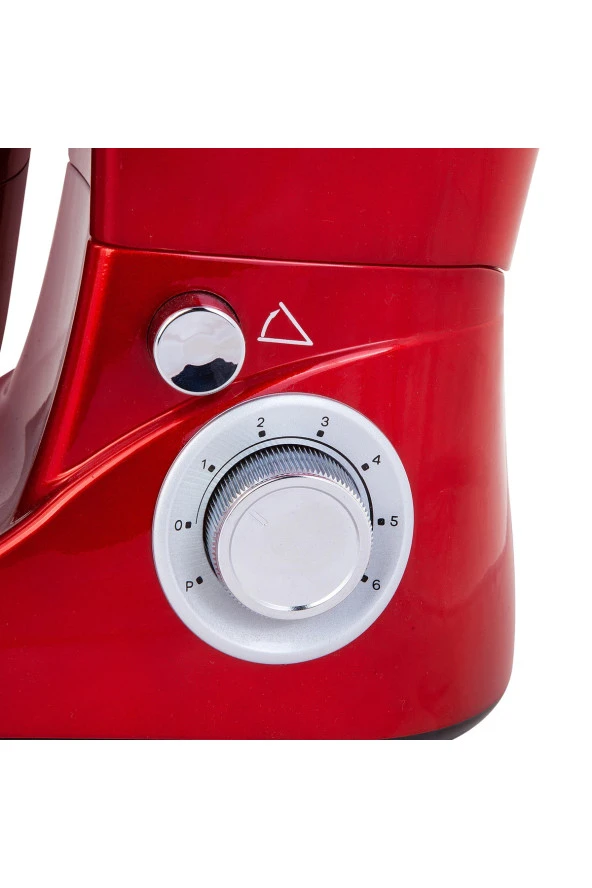 Emsan Bella 5 litre Paslanmaz Çelik Hazne 6 Hız kademeli 1300W Kırmızı Stand Mikser Mutfak Şefi - 3