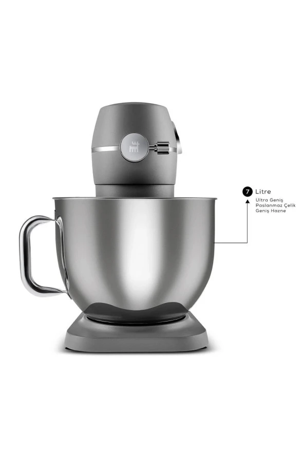 Karaca Multichef Artisan Digital Ekran 7 Litre Döküm Stand Mikser Antrasit 1800w - 3
