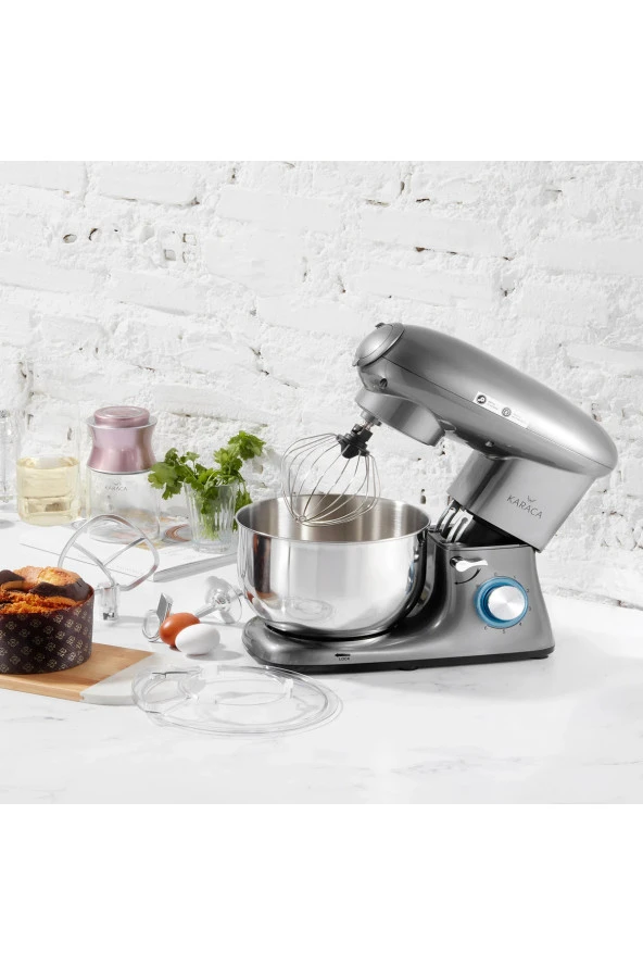 Karaca Multichef Hamur Yoğurma & Kıyma Makinesi /Sucuk-Sosis/İçli Köfte Aparatlı 5,5 Lt 1900W Güç