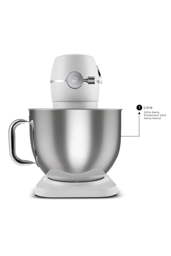 Karaca Multichef Artisan Digital Ekran 7 Litre Döküm Stand Mikser Pearl White 1800w - 3