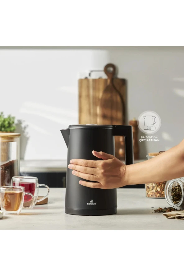 Karaca Led Ekranlı Anlık Sıcaklık Gösteren Led Ekranlı Çİft Katman Sıcaklık Ayarlı 1,7LT Su Isıtıcı
