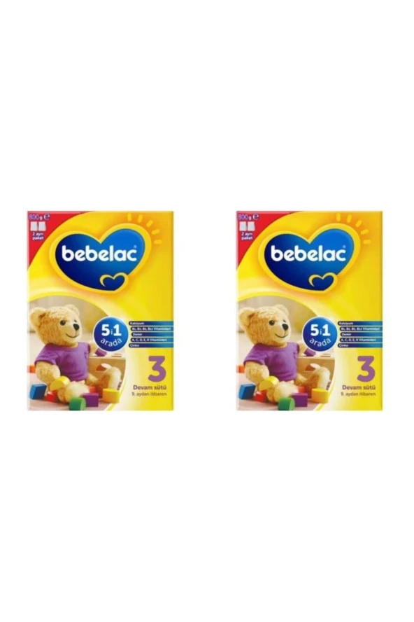 Bebelac 3 Bebek Devam Sütü 800 Gr 2 Kutu
