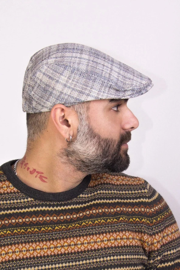 Erkek Kasket Şapkası-9991-krem - Resim 2