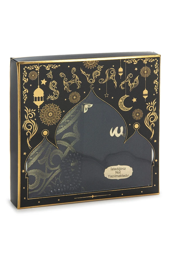 Siyah Mevlüt Hediyelik Kadife Kaplı Yasin Kitabı Tesbih Çeyizlik Seccade Seti - Resim 2