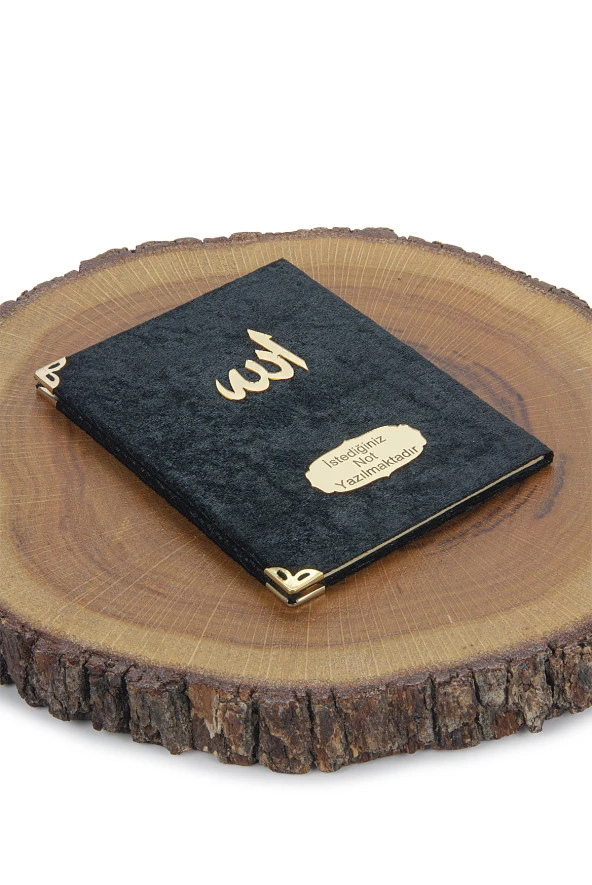 Siyah Mevlüt Hediyelik Kadife Kaplı Yasin Kitabı Tesbih Çeyizlik Seccade Seti - Resim 6