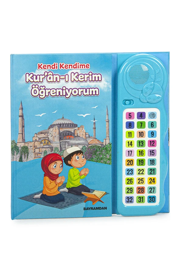 Sesli Elif Ba Kuranı Kerim Öğreten Cihaz Seti Kitaplı Mavi