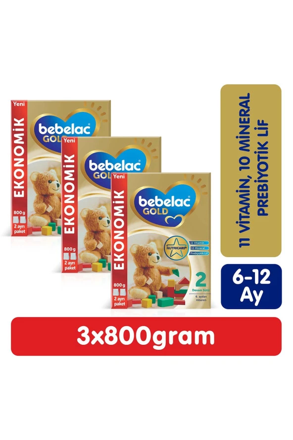 Bebelac Gold 2 800 Gram 3 Kutu SKT:4/2025