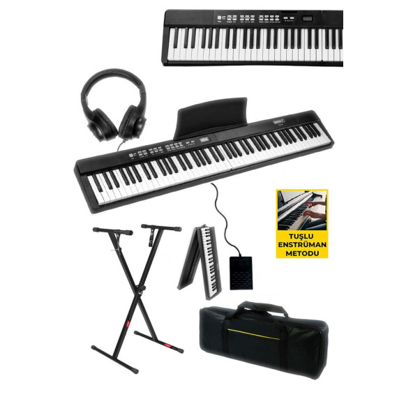 PLX-80BKST Taşınabilir Katlanır Dijital Piyano Tuş Hassasiyetli 88 Tuş BT