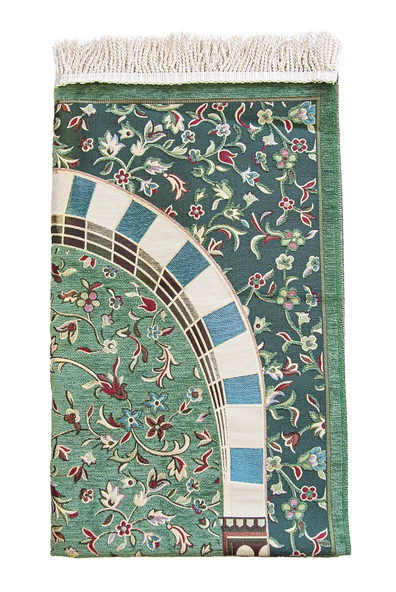 Yeşil Ravza Çiçek Motifli Mihraplı Şönil Seccade - Resim 3