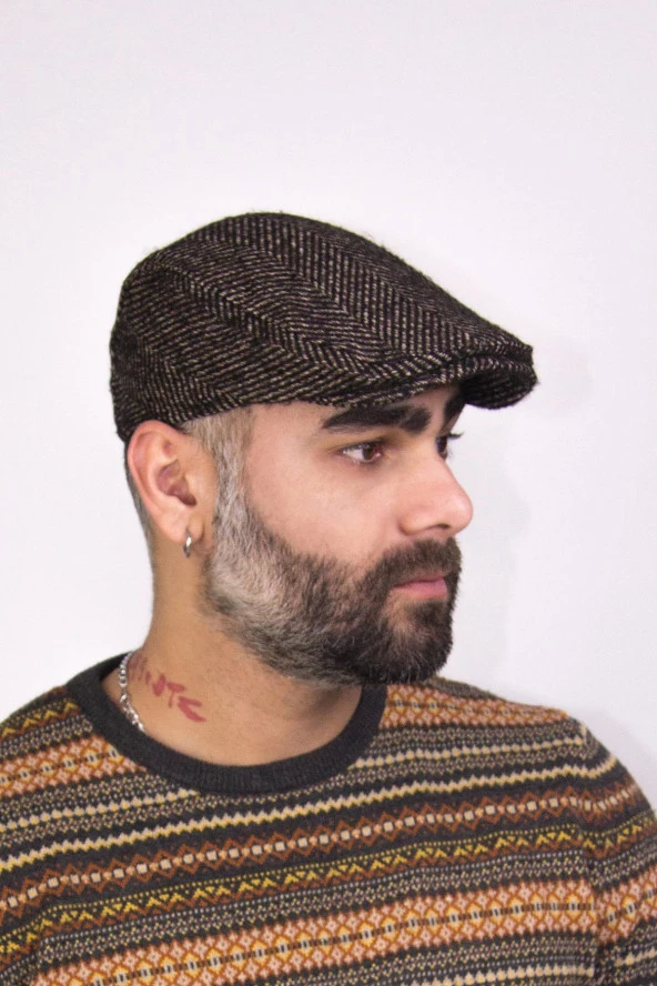 erkek-kasket-sapkasi-9993 krem - Resim 3