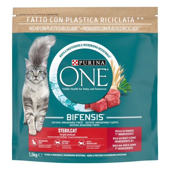 Purina One Sığır Etli Kısırlaştırılmış Yetişkin Kedi Maması 1.5 Kg ürün görseli