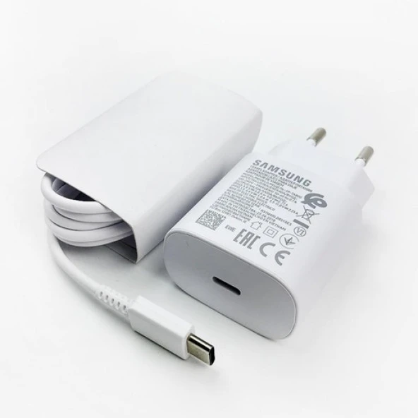Day Samsung Galaxy Z F Orijinal EP-TA800XWEGWW 25W Type-C Hızlı Şarj Cihazı Beyaz  3A