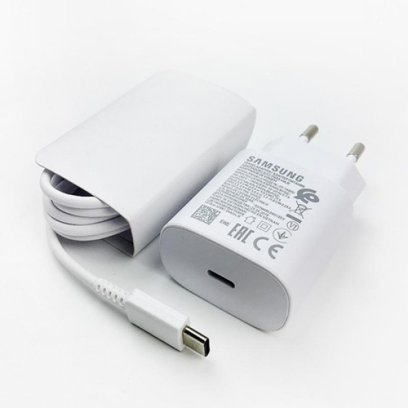 Day Samsung Galaxy Z Flip 3 Orij. EP-TA800XWEGWW 25W Type-C Hızlı Şarj Cihazı Beyaz  3A - 8
