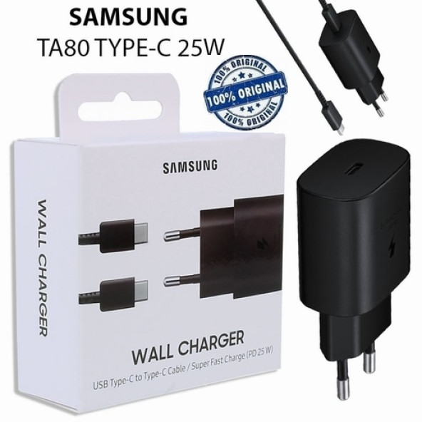 Day Samsung Galaxy Note 10 Orij. EP-TA800XBEGWW 25W Type-C Hızlı Şarj Cihazı Siyah 3A - Resim 4