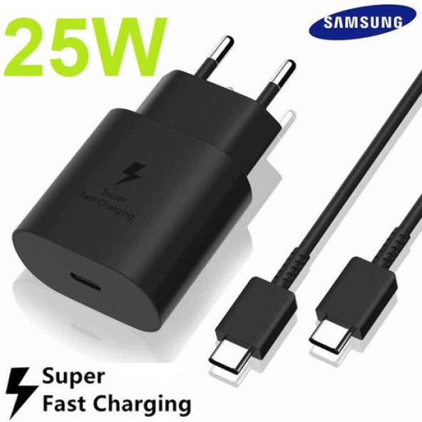 Day Samsung Galaxy S10 Orijinal EP-TA800XBEGWW 25W Type-C Hızlı Şarj Cihazı Siyah 3A
