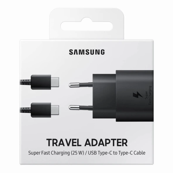 Day Samsung Galaxy Z Flip 3 Orij. EP-TA800XBEGWW 25W Type-C Hızlı Şarj Cihazı Siyah 3A