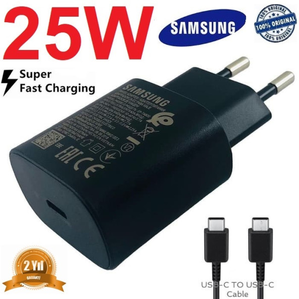 Day Samsung Galaxy S21 Orijinal EP-TA800XBEGWW 25W Type-C Hızlı Şarj Cihazı Siyah 3A