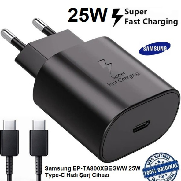 Day Samsung Galaxy S8 Orijinal EP-TA800XBEGWW 25W Type-C Hızlı Şarj Cihazı Siyah 3A