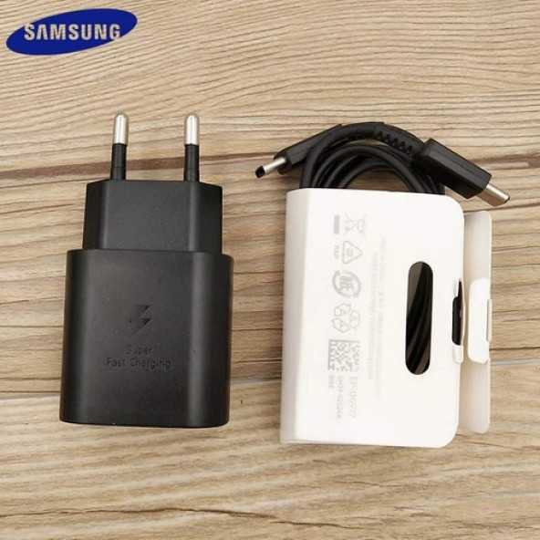 Day Samsung Galaxy A71 Orijinal EP-TA800XBEGWW 25W Type-C Hızlı Şarj Cihazı Siyah 3A - Resim 3