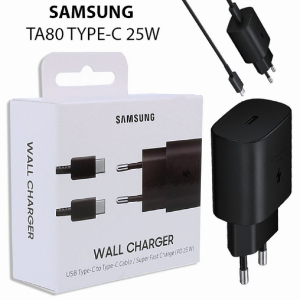 Day Samsung Galaxy S20 FE Orijinal EP-TA800XBEGWW 25W Type-C Hızlı Şarj Cihazı Siyah 3A - Resim 4