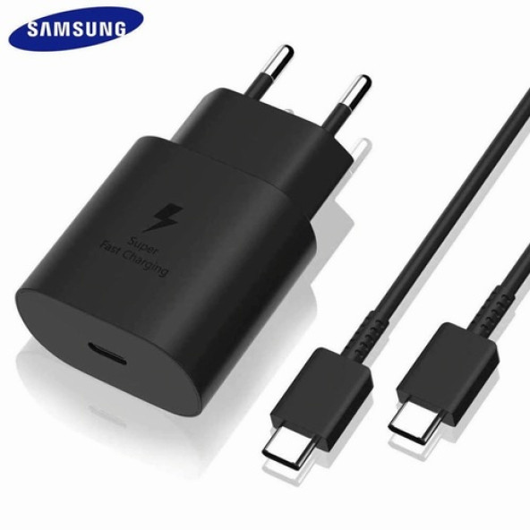 Day Samsung Galaxy A71 Orijinal EP-TA800XBEGWW 25W Type-C Hızlı Şarj Cihazı Siyah 3A