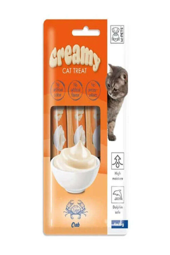 creamy Yengeçli Ek Besin ve Kedi Ödülü 4x15 Gr