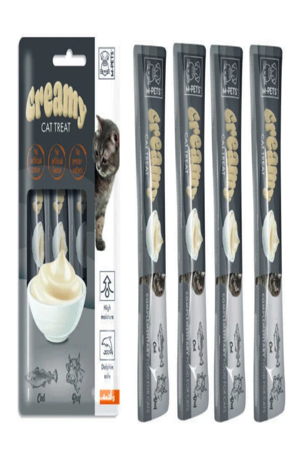 Yıldızhane Creamy Morina Balıklı ve Biftekli Ek Besin ve Kedi Ödülü 4x15 Gr