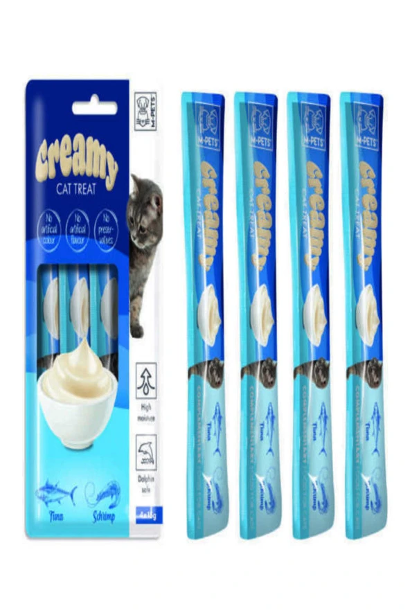 Yıldızhane Creamy Ton Balığı Karides Ek Besin ve Kedi Ödülü 4x15 Gr