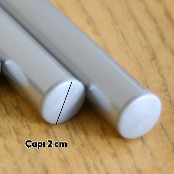 Alüminyum Metal Oklava 2li Set 74-49 cm Börek Hamur Yufka Açma Silindir Yuvarlak Uzun Kısa Mutfak - 3