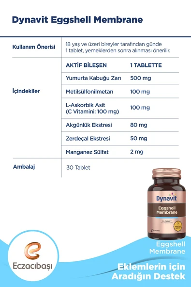 Dynavit Eggshell Membrane 30 Tablet - Resim 4