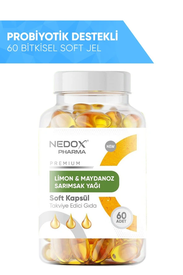 Nedox Probiyotik Destekli Limon Maydanoz Sarımsak Kürü Soft Jel 60 Adet