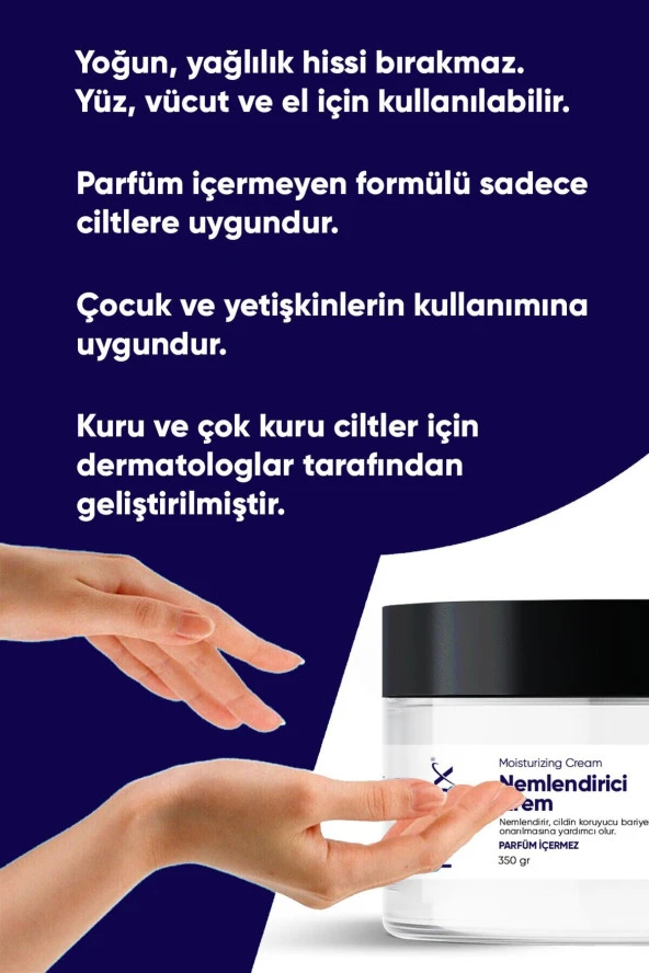 Nedox Nemlendirici Krem Kuru Ciltler Seramid Ve Hyalüronik Asit Içerikli Yüz Vücut 350gr - 2