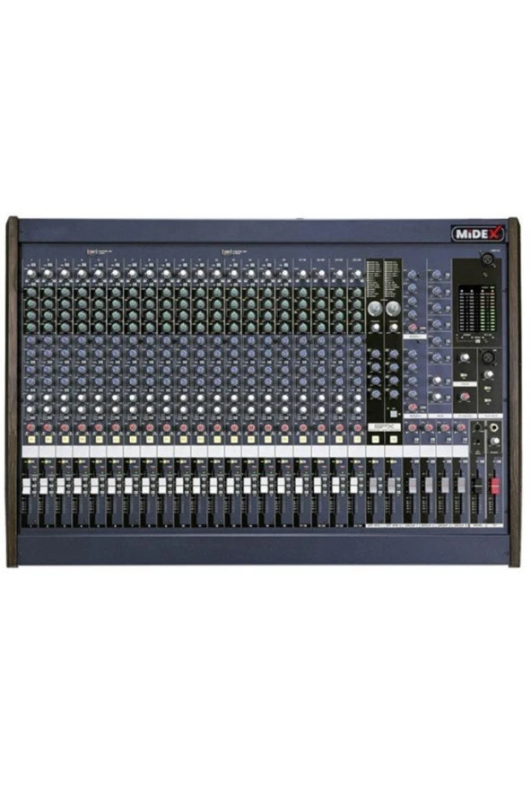 Midex Mix DM-24 Deck Mikser 24 Kanal Ses Mikseri (4 Grup + 6 Aux + 2FX)