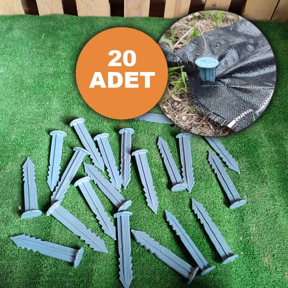 20 ADET SERA TABAN ÖRTÜSÜ ÇİVİSİ 14 CM TIRNAKLI SERA TABAN ÖRTÜSÜ KAZIĞI SERT PLASTİK SABİTLEME ÇUBUĞU ZEMİN ÇİVİSİ - 5