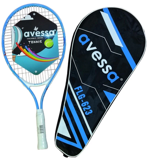 Avessa Flg-623M Tek Parça Yunus Balığı Desenli Tenis Raket Set Mavi