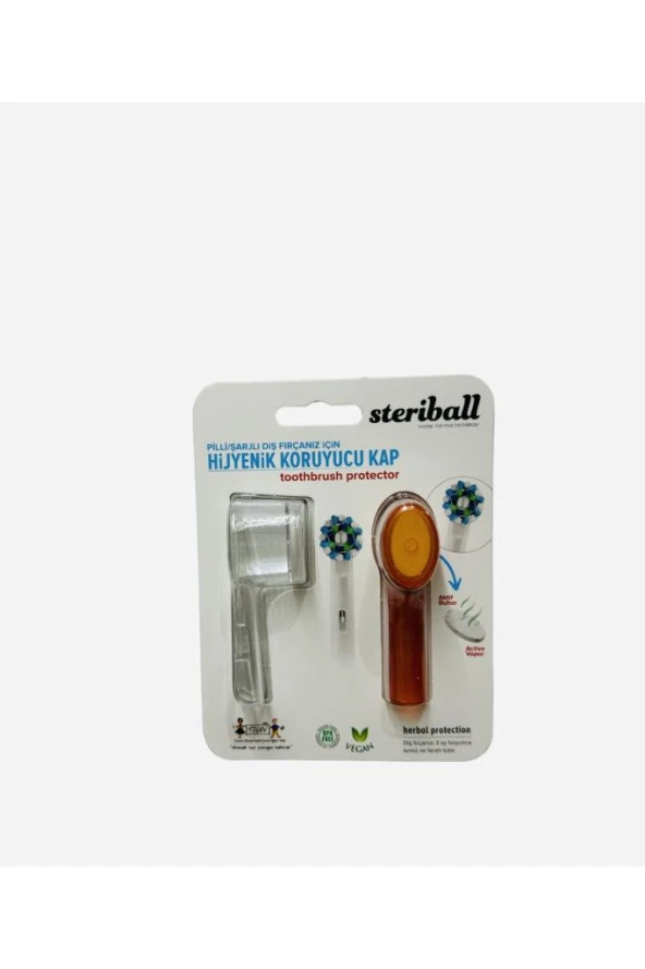 Steriball ŞARJLI VE PİLLİ DİŞ FIRÇALARI İÇİN HİJYENİK DİŞ FIRÇASI KORUMA KABI-2Lİ TURUNCU