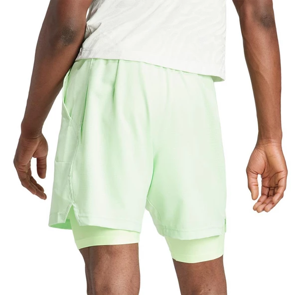 Adidas IL7380 Heat Ready Yeşil Taytlı Tenis Şortu - 4