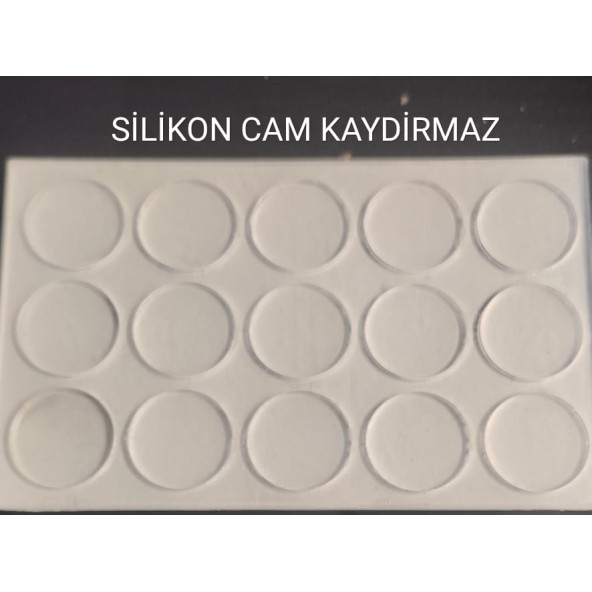 DOGANT Silikon Bazlı Cam Masa Altlıkları Yapışkanlı Silikon 15 Adet - 2