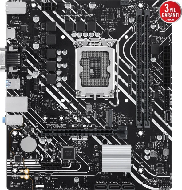 ASUS PRIME H610M-D Intel H610 5600 DDR5 LGA1700 mATX ANAKART (PRIME H610M-D) - Resim 2