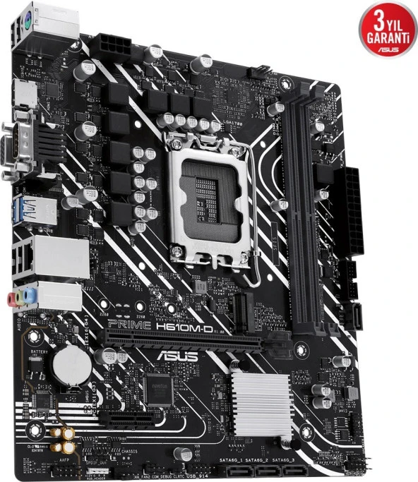 ASUS PRIME H610M-D Intel H610 5600 DDR5 LGA1700 mATX ANAKART (PRIME H610M-D) - Resim 4