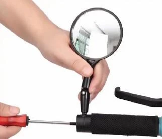 Xbyc 4012 Gidon Bağlantılı Ayna Geniş Açılı Vidalı Yuvarlak Bisiklet Dikiz Aynası - Resim 2