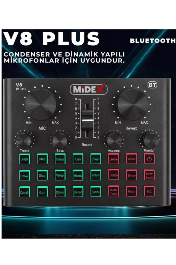 Lastvoice BM800 Live Head Set Efektli Ses Kartı Mikrofon Kulaklık Stand Kayıt Canlı Yayın Seti (PC ve Telefon) - 4