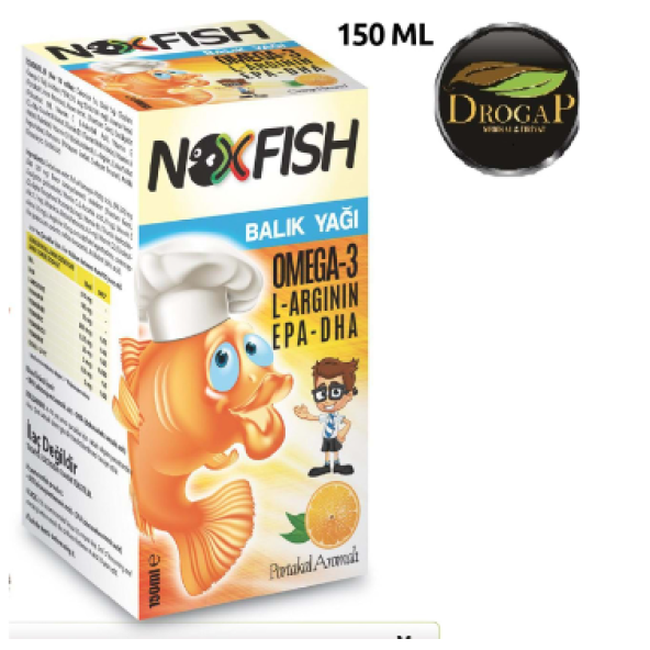 NOXFİSH BALIK YAGI  150 ML PORTAKAL AROMAlı 3 KUTU