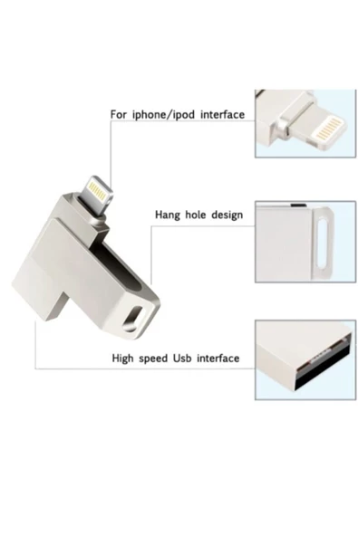ucuzmi Iphone Uyumlu Flash Bellek Otg 64gb Flash Bellek Telefon Bilgisayar Veya Veri Aktarma Ve Depolama - Resim 4