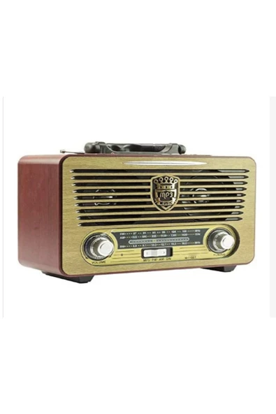 ONREZ M-115 Bt Bluetooth Şarjlı Kablosuz Nostaljik Hoparlör Radyolu Hoparlör - Radyo - USB - Sd Kart - 2