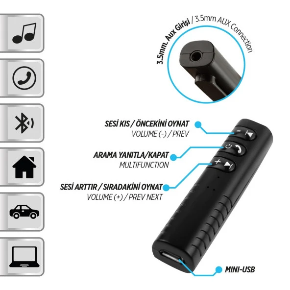 Aux Bluetooth Kit Ses Ayarlı - 2