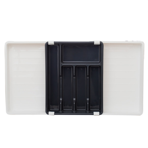 Porsima Çok Fonksiyonlu Çift Açılır Kaşıklık Çekmece İçi Ayarlanabilir Pratik 5 Bölmeli Organizer - 3